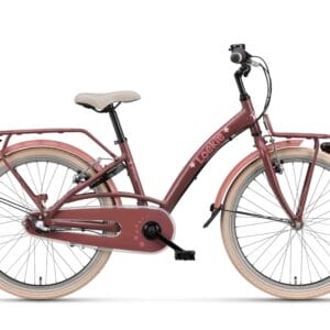 Meisjesfiets in de kleur roze, Batavus Loekie, kinderfiets, 22 inch