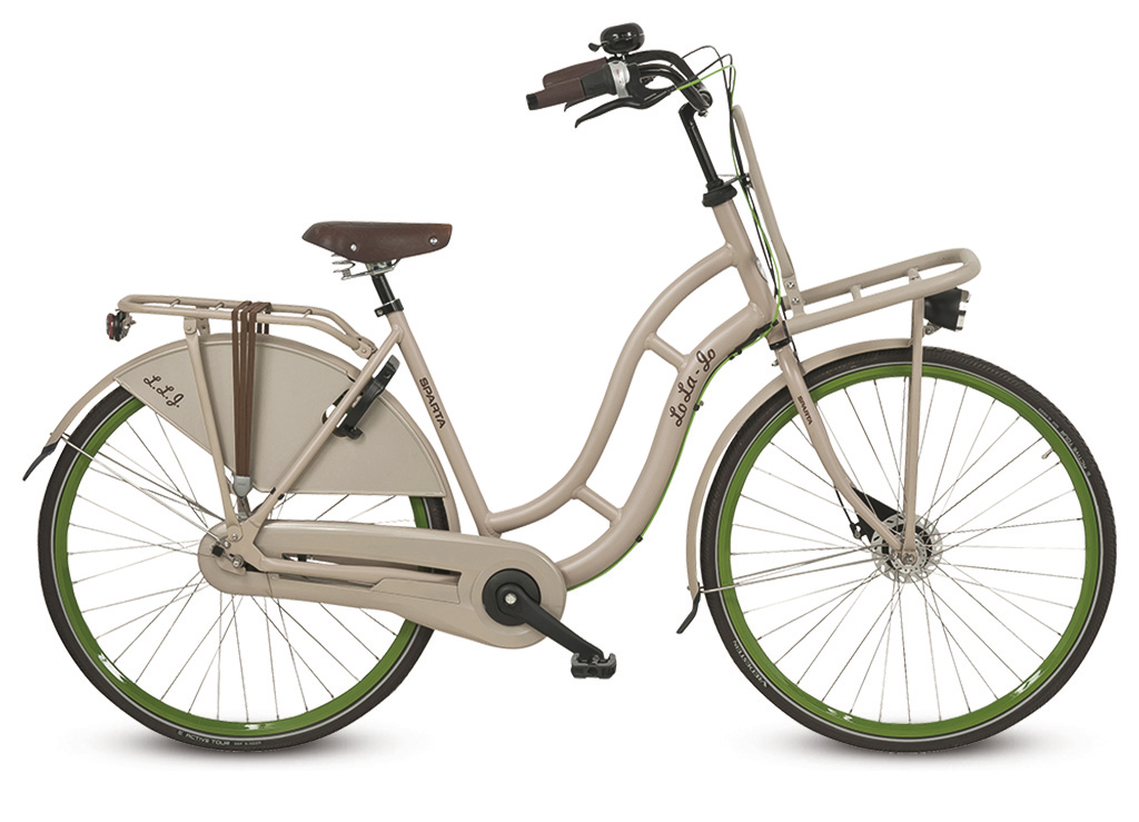 Transportfiets, fiets met versnellingen, Sparta Lola in de kleur beige