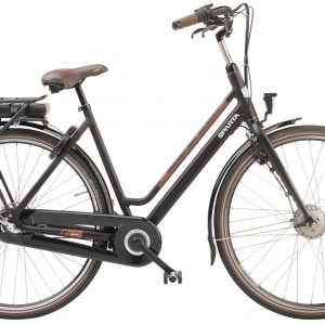 Elektrische fiets, Sparta Regular, gezien van de zijkant in de kleur zwart