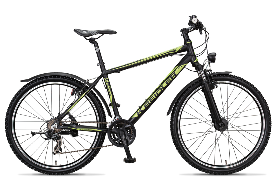 Mountainbike, Kreidler Mustang, ATB in de kleur zwart met groen