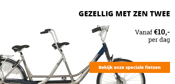 Tandem, gezellig met zen twee, huur al een tandem vanaf tien euro per dag, bekijk onze speciale fietsen